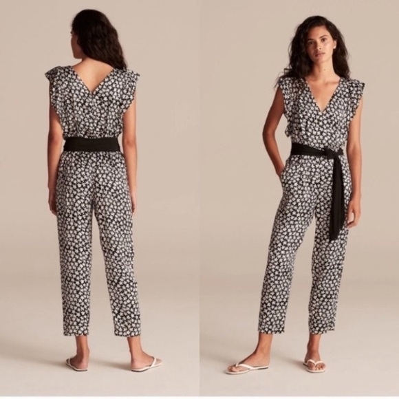 Rebecca Taylor Pants - Rebecca Taylor Star Fleur Jumpsuit in Flowy Floral Daisy Print